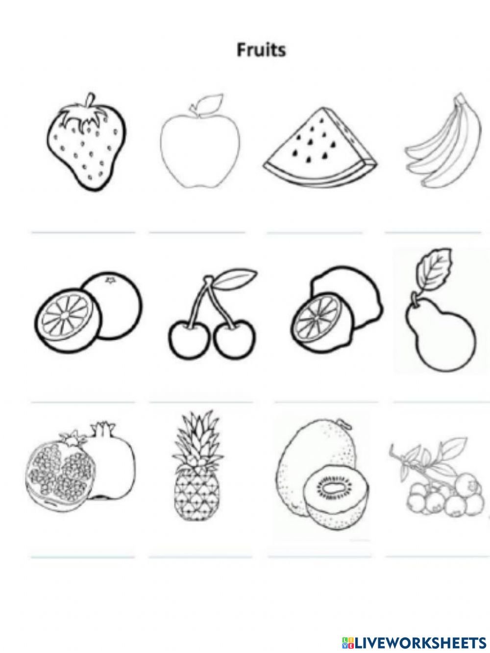 Фрукты Worksheets
