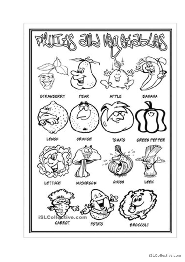 Vegetables задания для детей