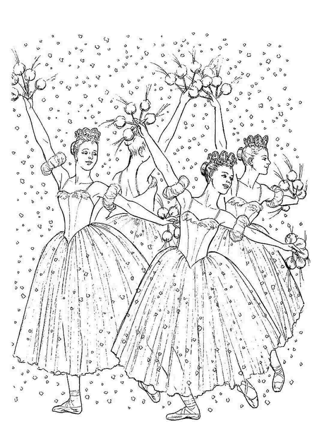 Разукрашка балет Щелкунчик