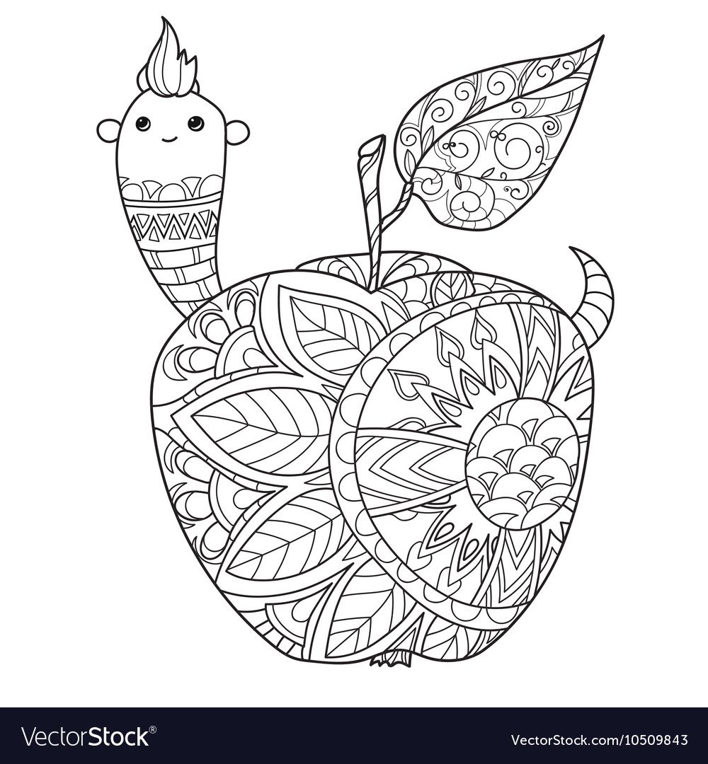 Раскраска антистресс фрукты
