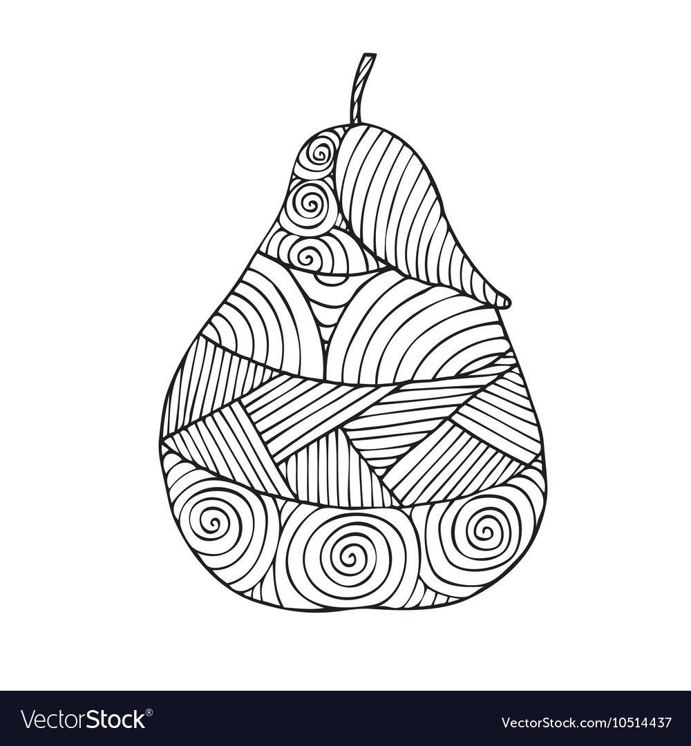 Фрукты в технике дудлинг