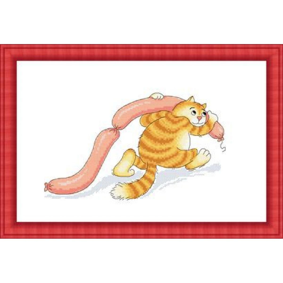 Кошачья лапа тянется за едой