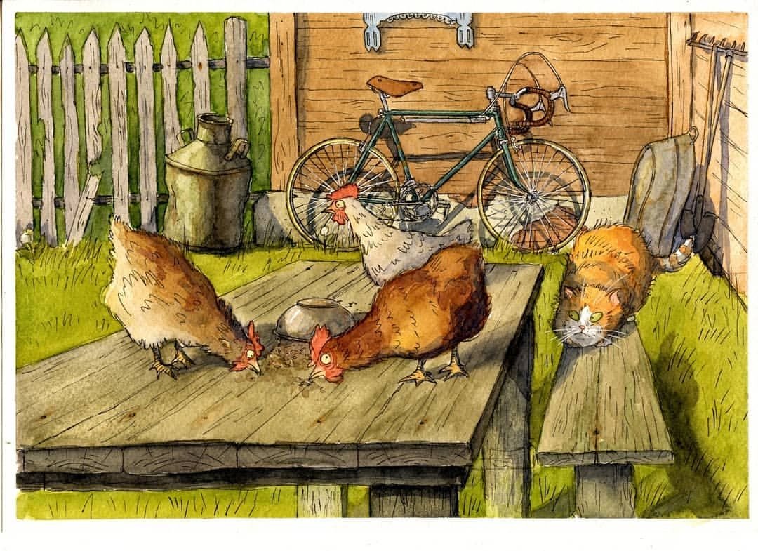 Кот с колбасой