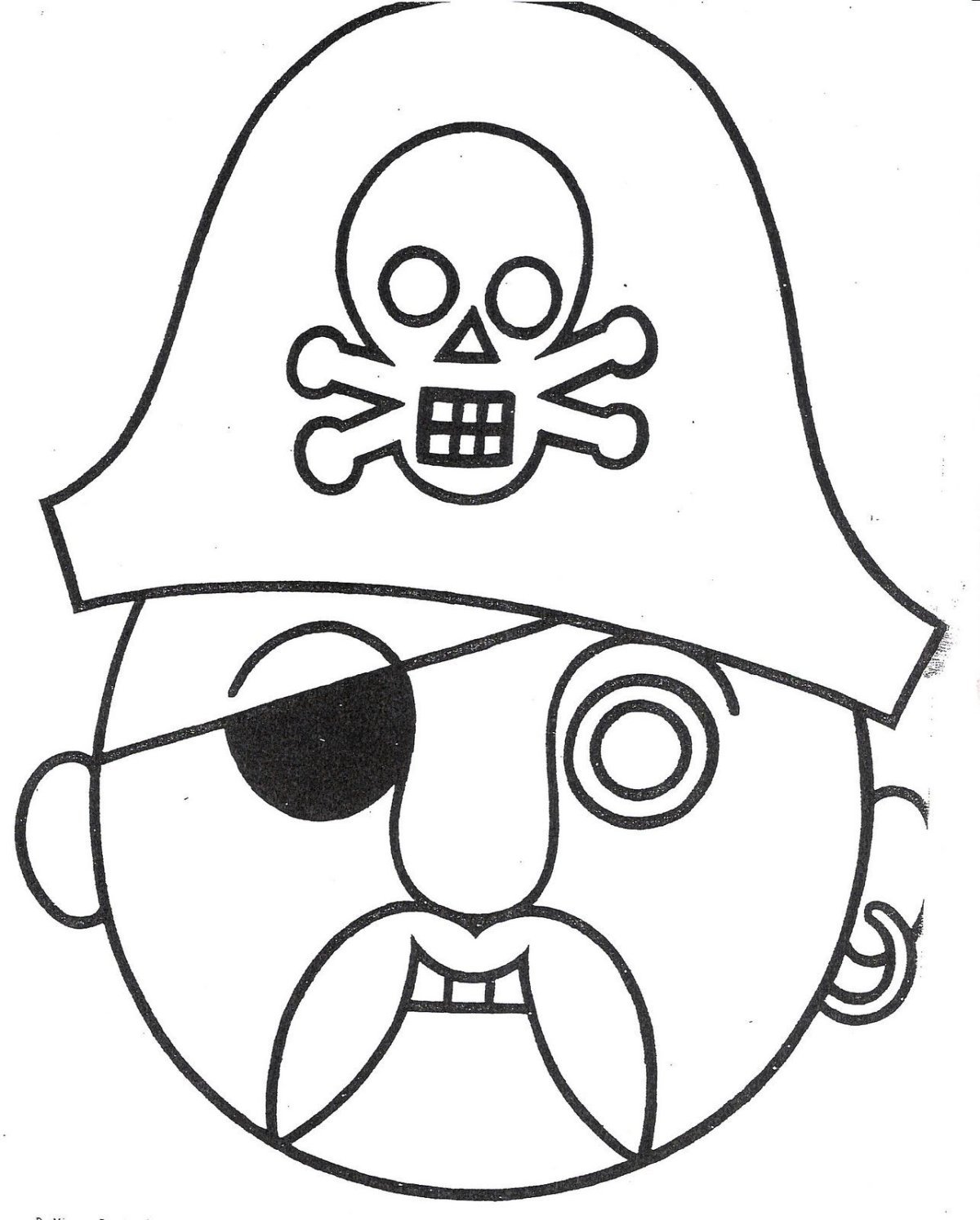 Пиратская маска раскраска