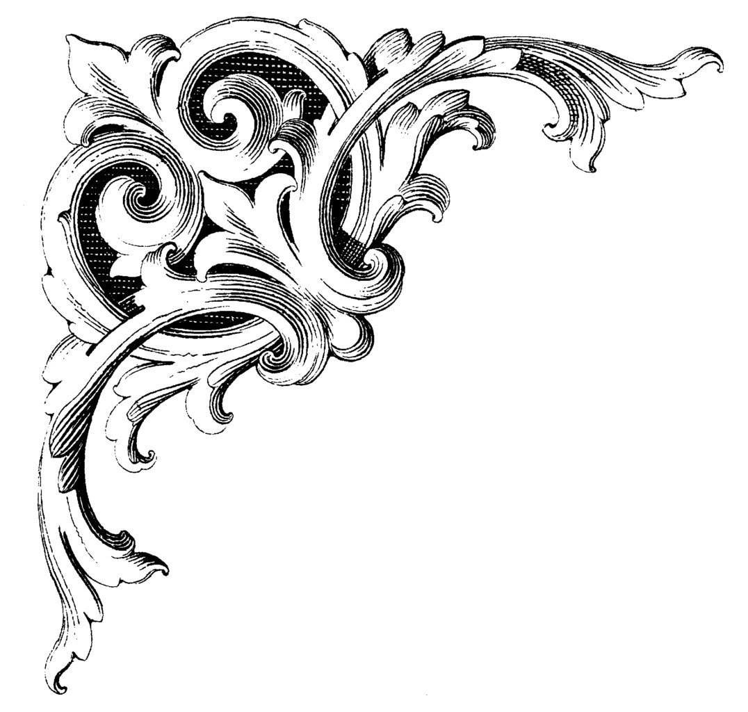 Орнамент в стиле Барокко карандашом