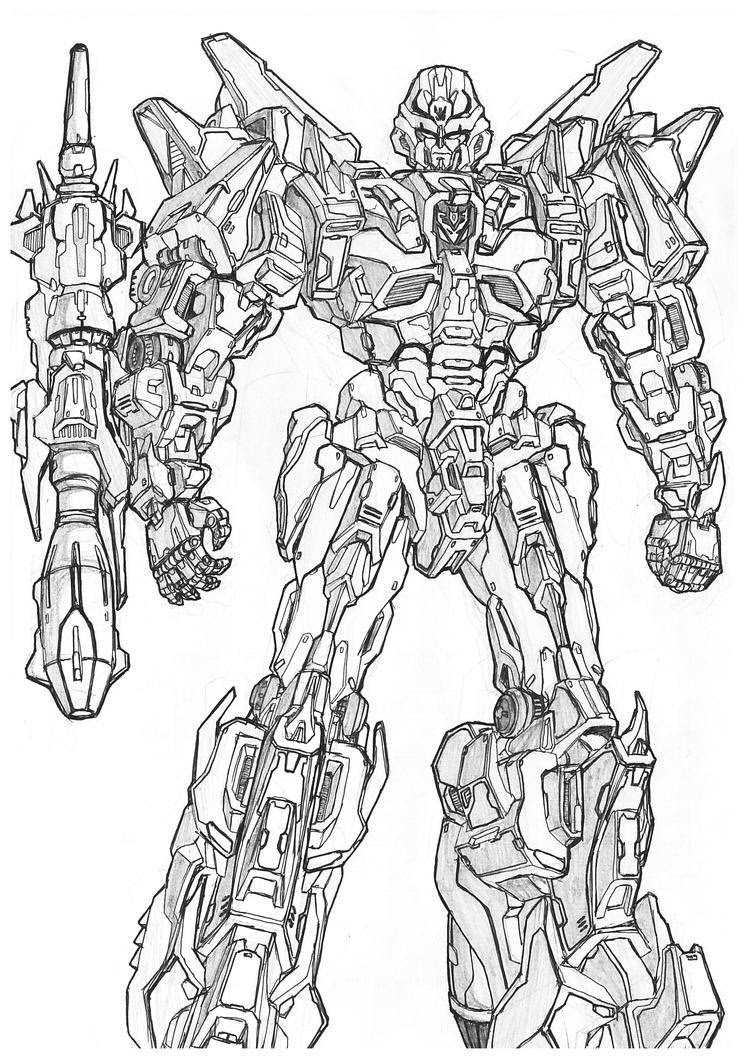 Раскраска трансформеры Мегатрон