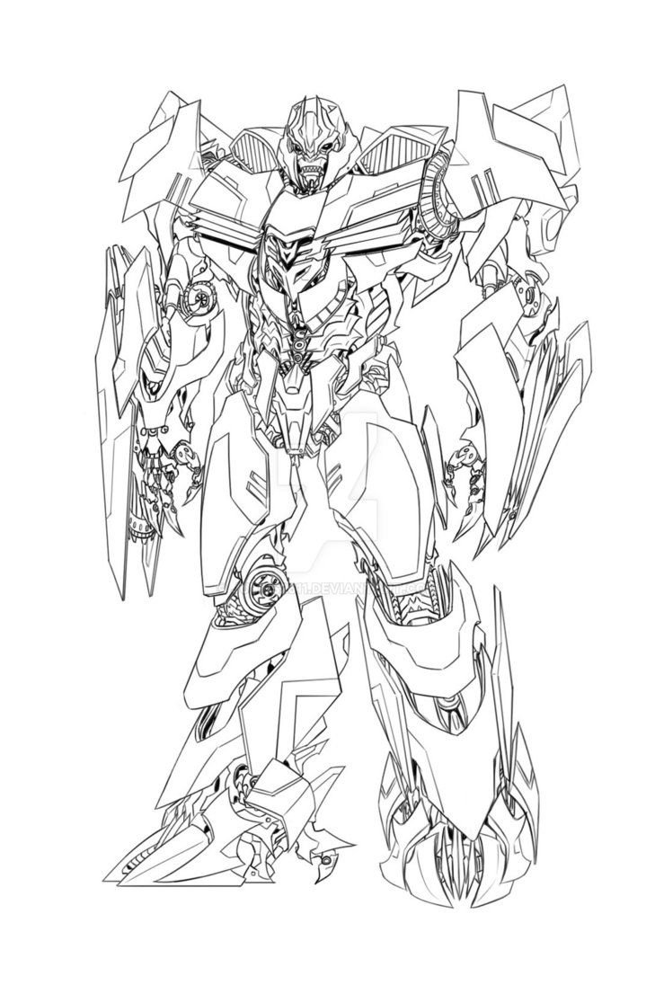 Раскраска трансформеры Мегатрон