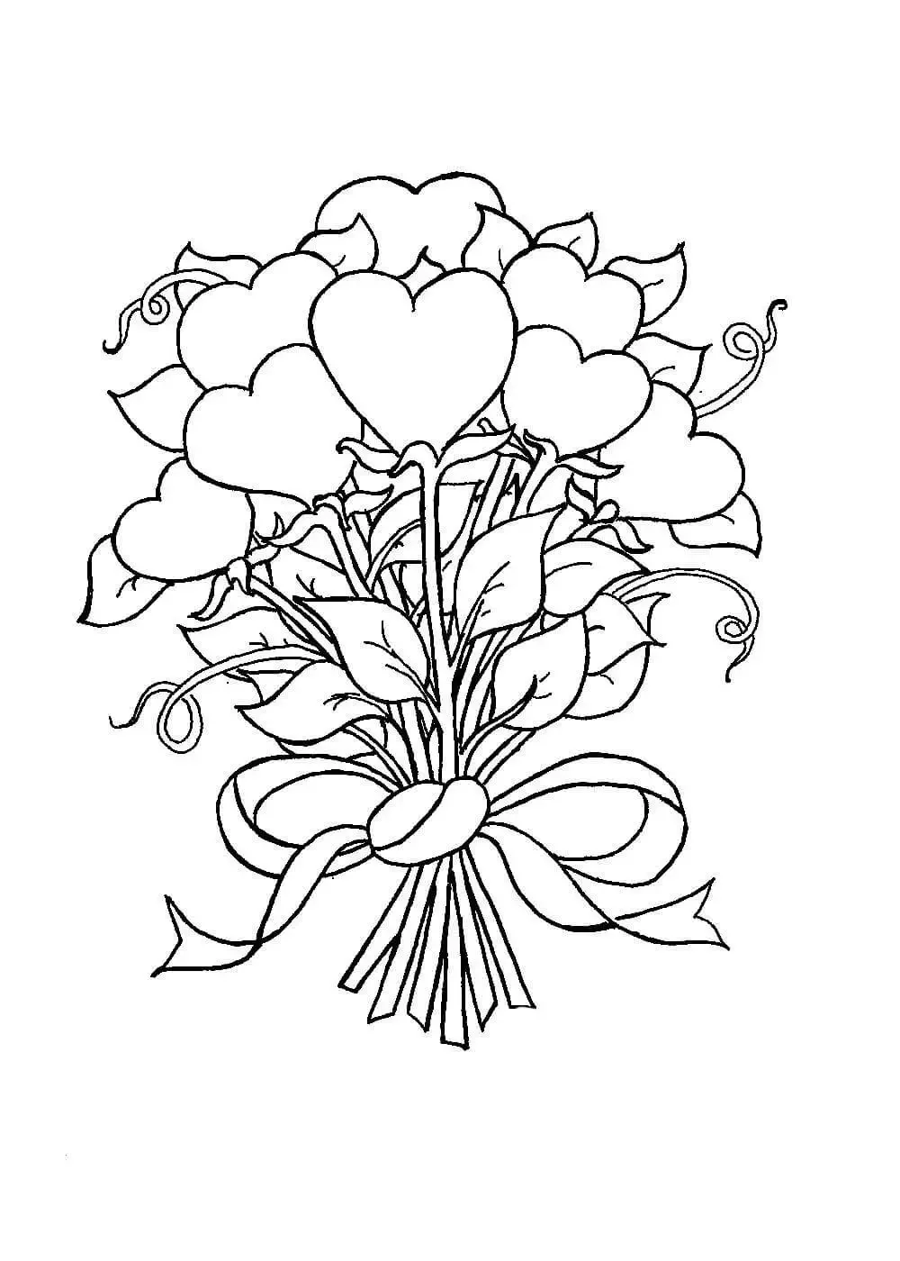 Букет раскраска