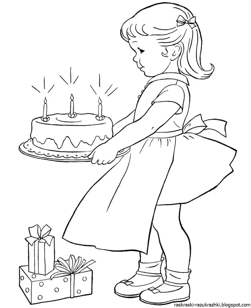 Открытки разкраски с днём рождения
