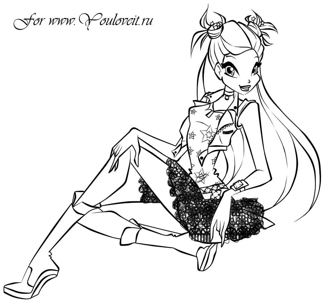 Раскраска Винкс Блум Скай бал