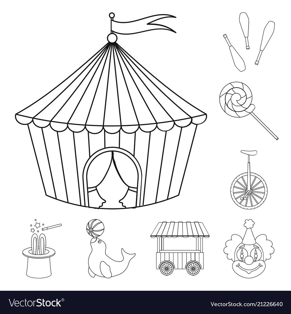 Палатка вектор контур