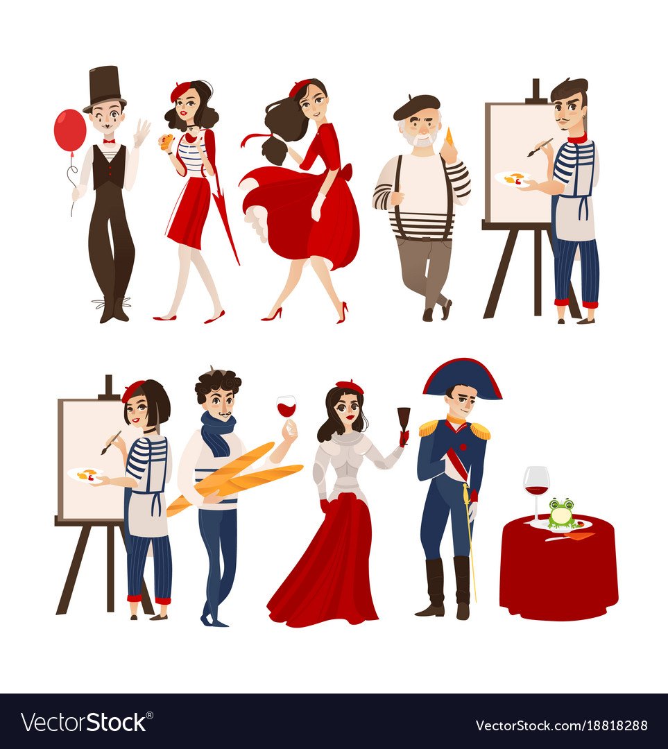 Мультяшный французский человек