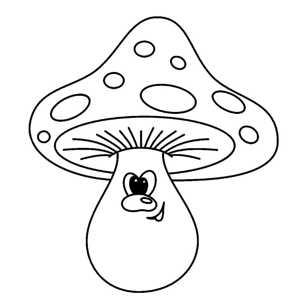 Веселый гриб раскраска
