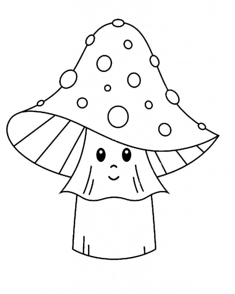 Грибы с глазами раскраска для детей