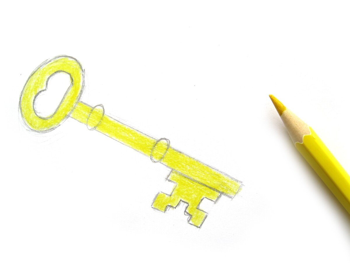 Золотой ключик трафарет