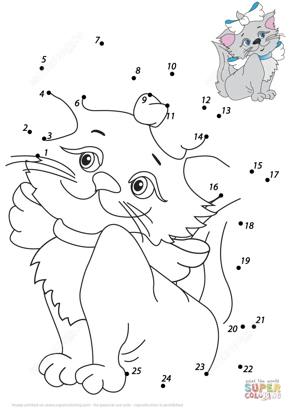 Раскраска рисунок по точкам