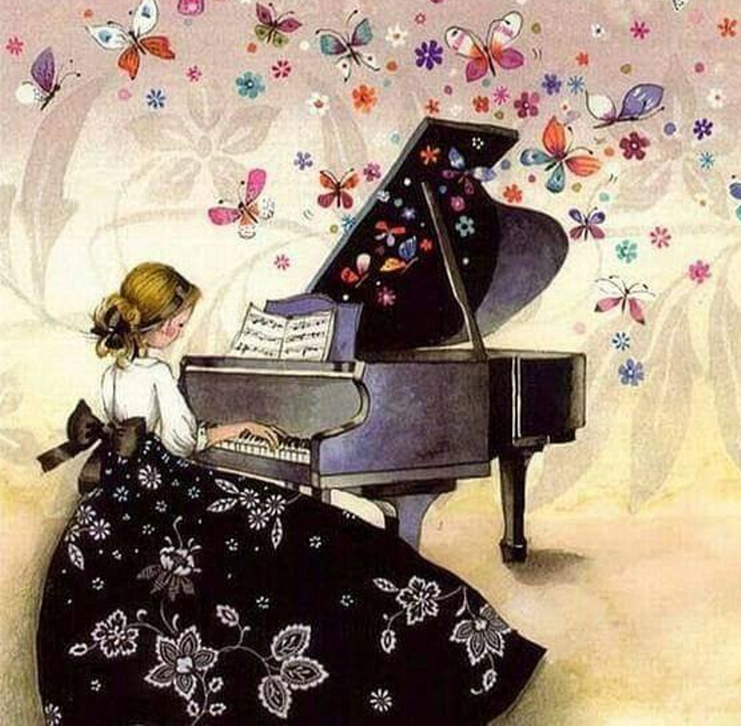 Фортепиано открытка