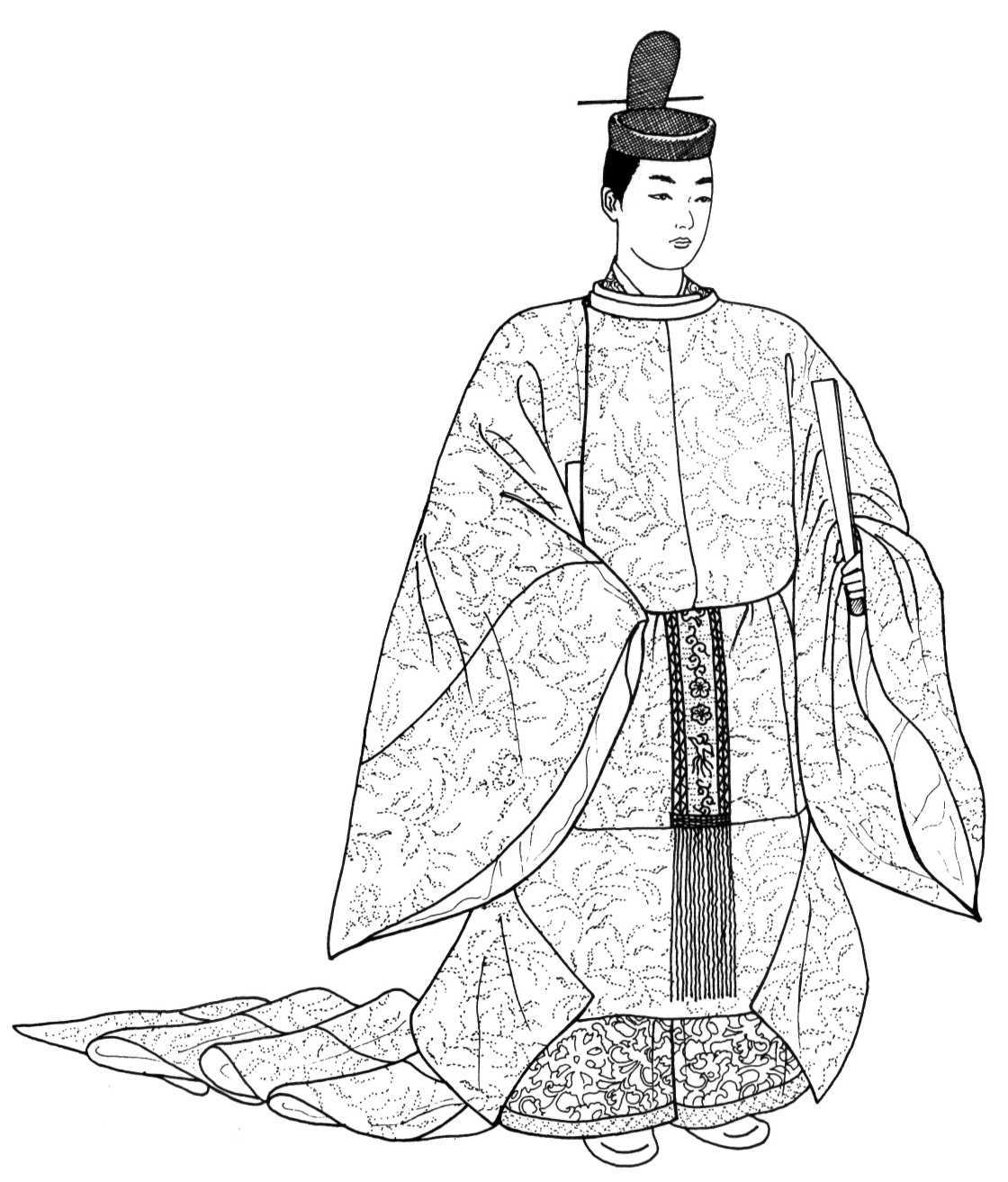 Раскраска японский танец