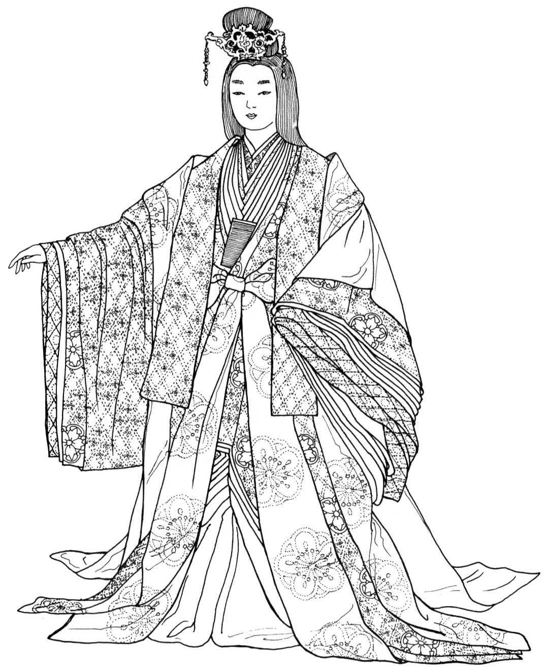 Эскиз древнего китайского костюма