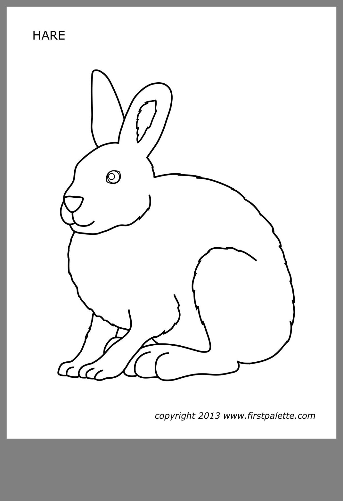 Заяц Беляк раскраска