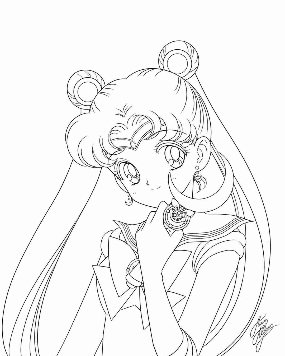 Сейлор Мун чёрно-белый