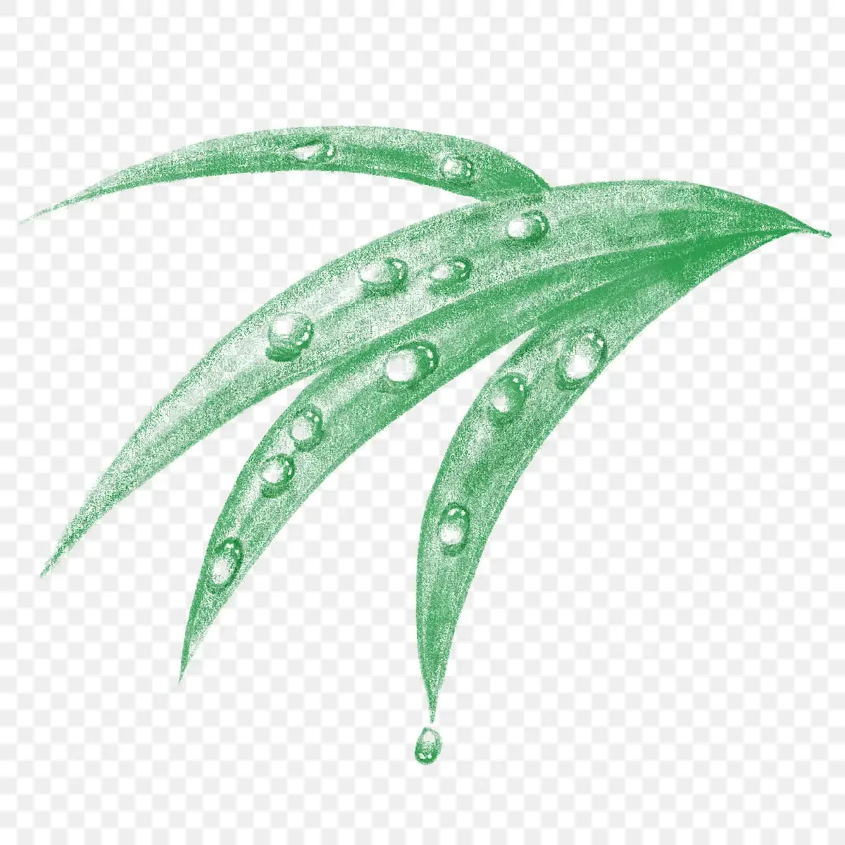 Нарисовать росу на траве