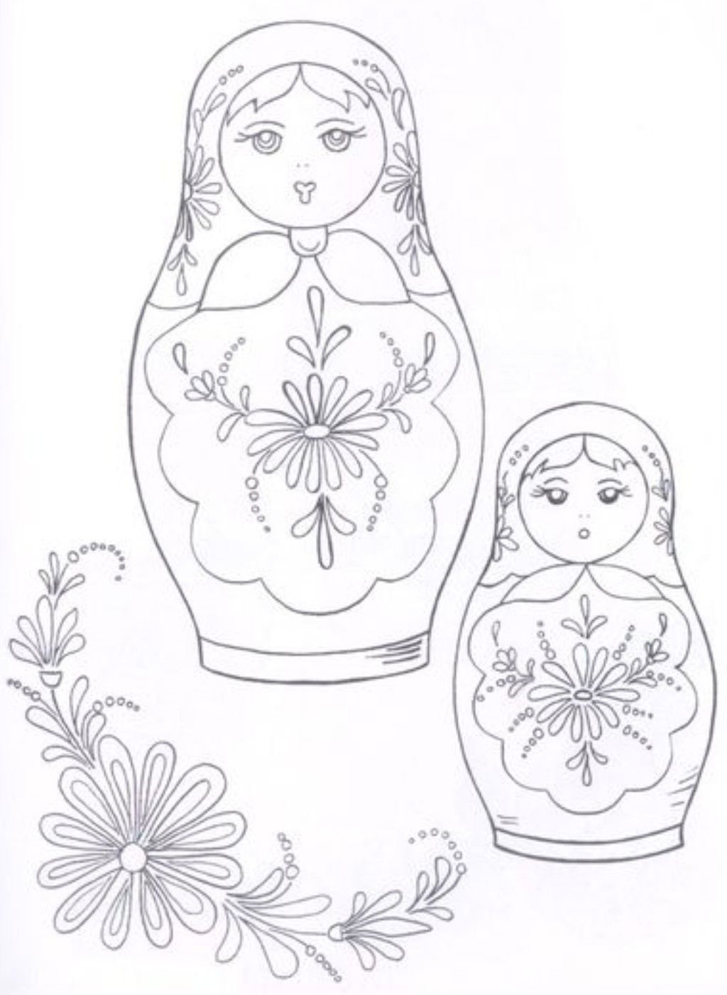 Полхов-Майданская Матрешка раскраска