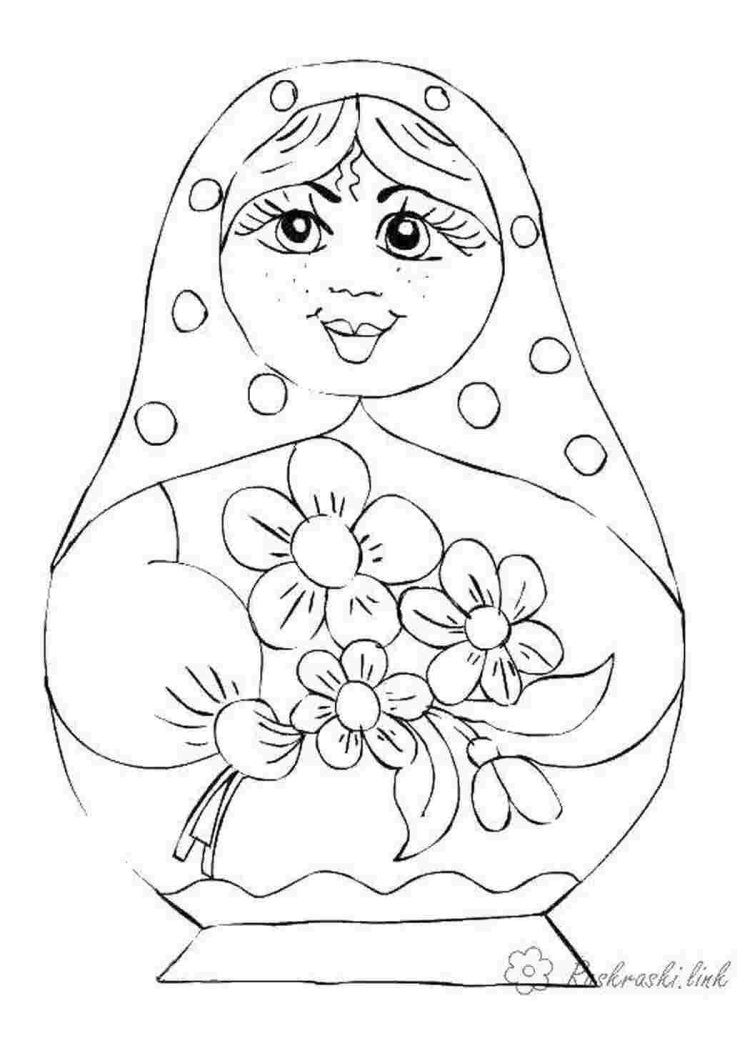 Макет матрешки для рисования