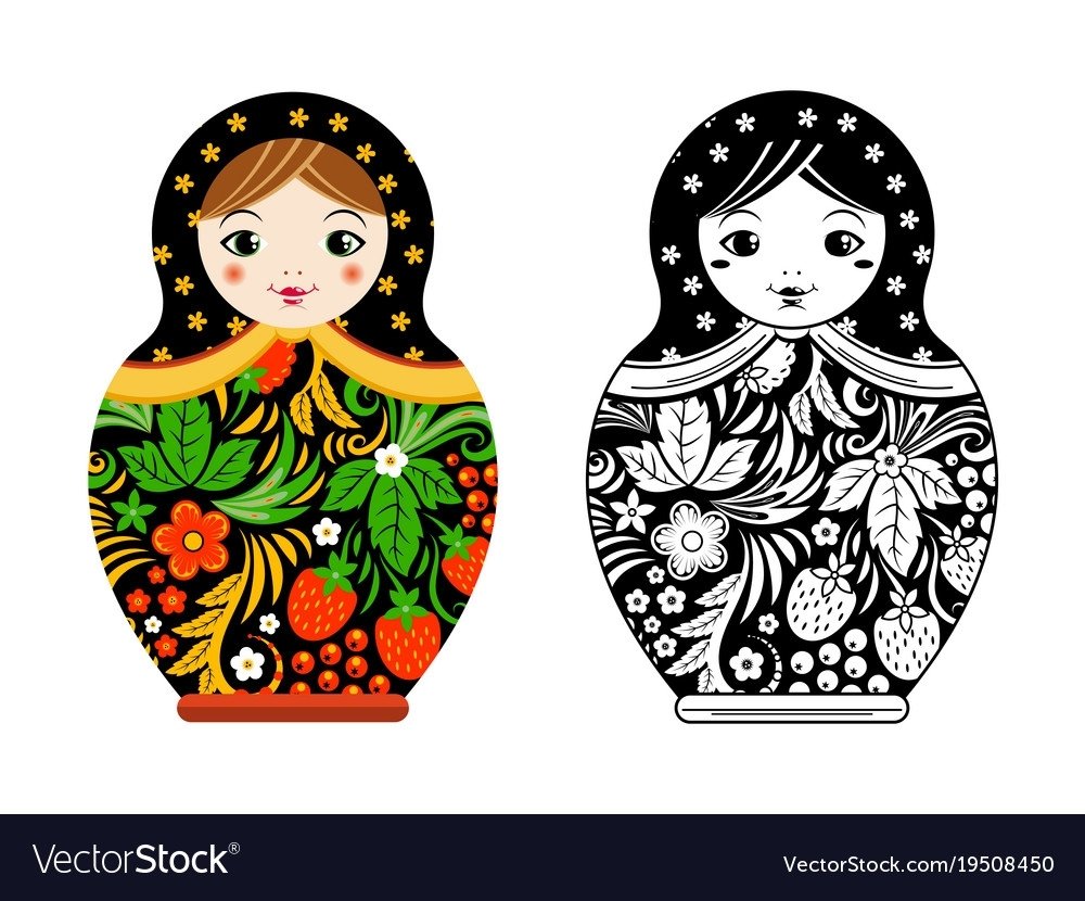 Матрешка Полхов Майдан раскраска