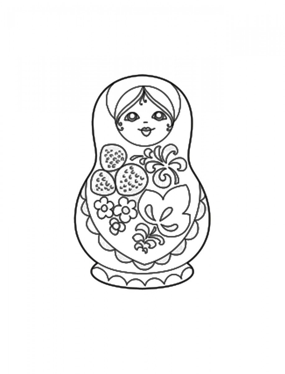 Пять матрешек раскраска