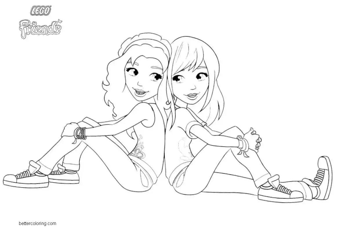 Подружки. Раскраска