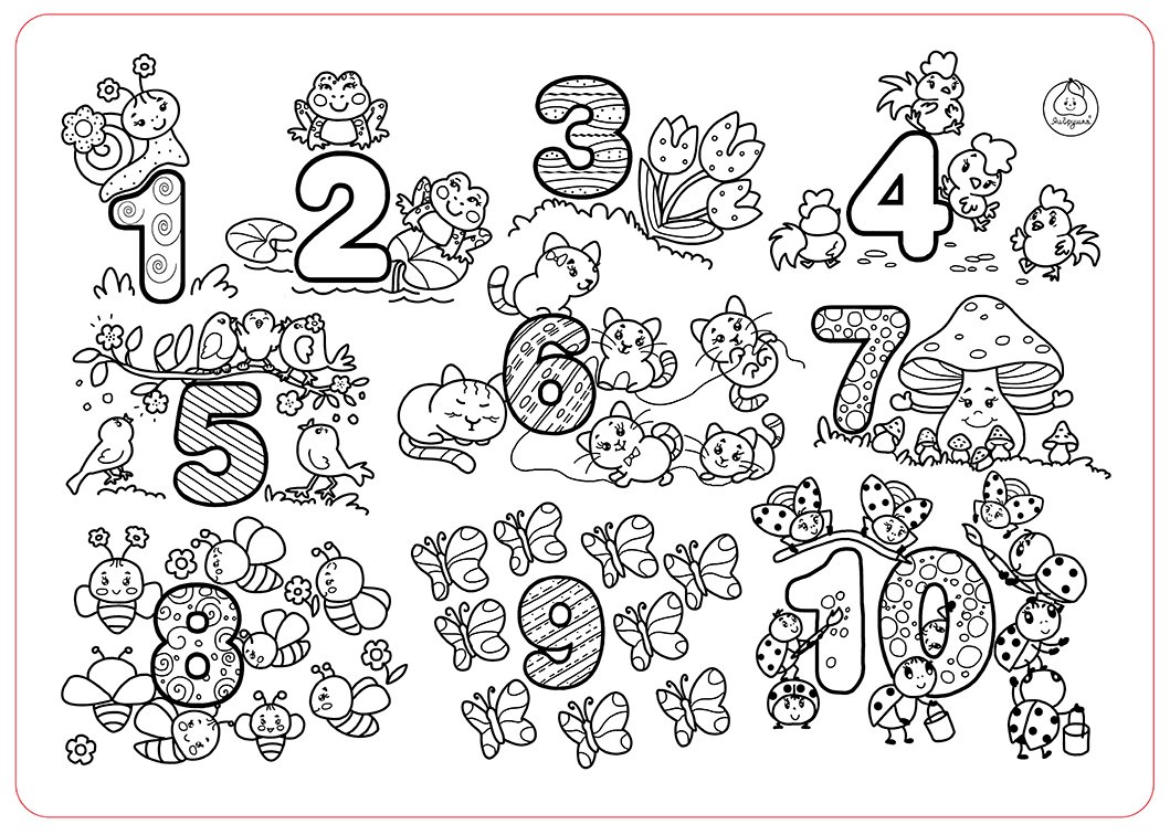 Раскраска для детей с числами