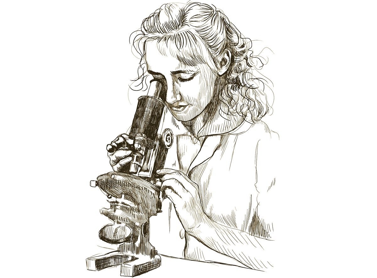 Девушка биолог арт