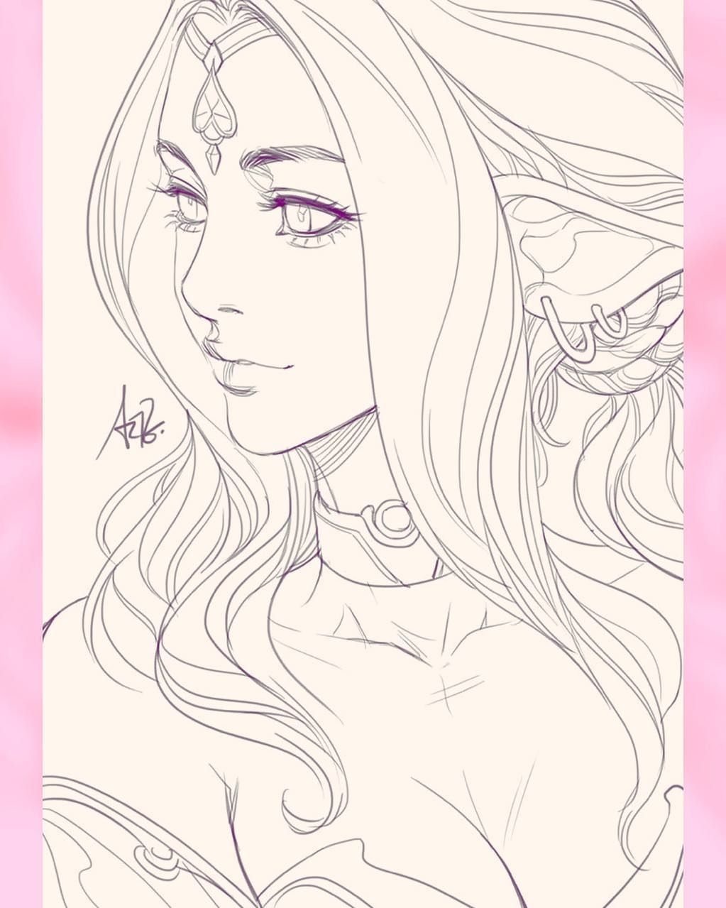 Эльф черно белый