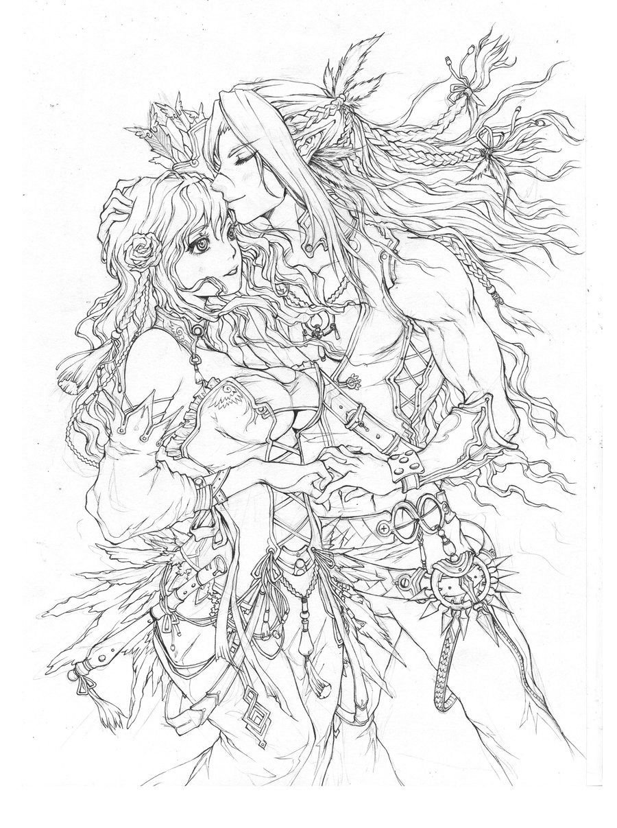 Раскраска эльфийка