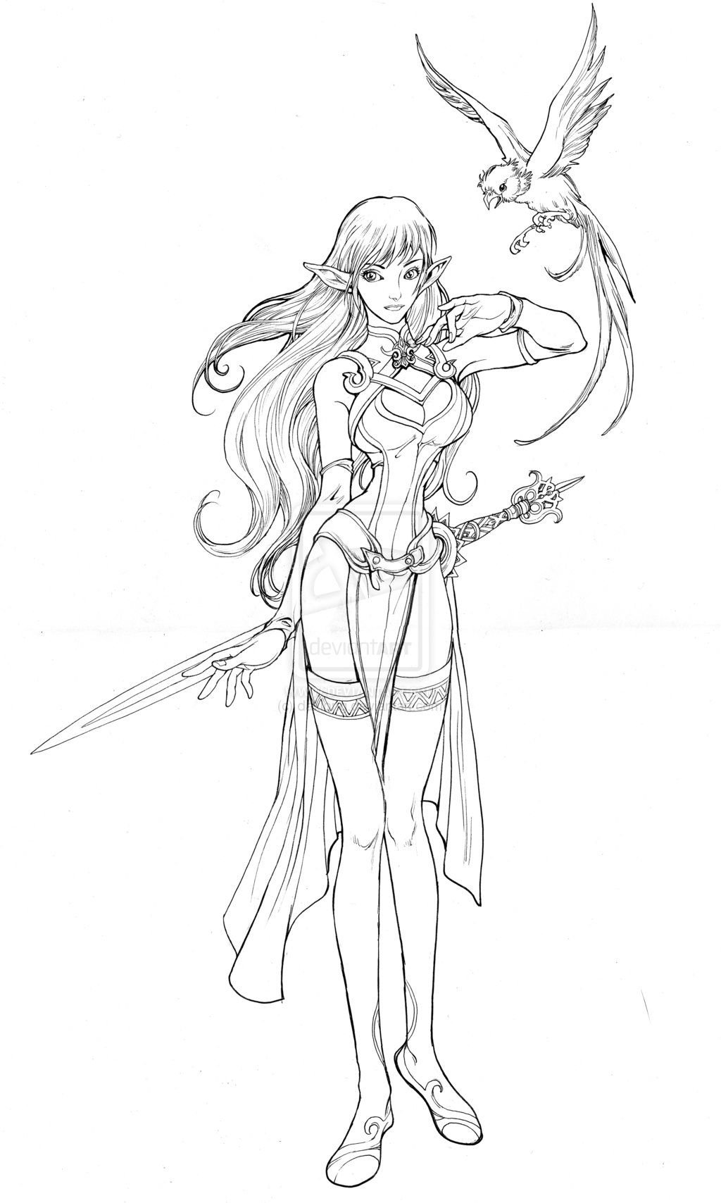 Раскраски эльфы и феи