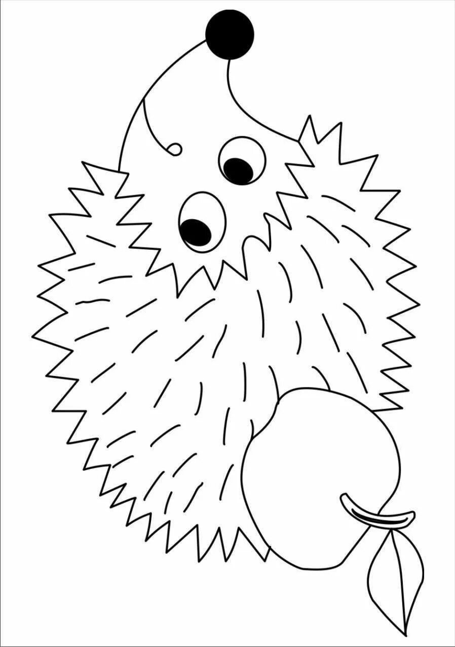 Ежик раскраска для малышей