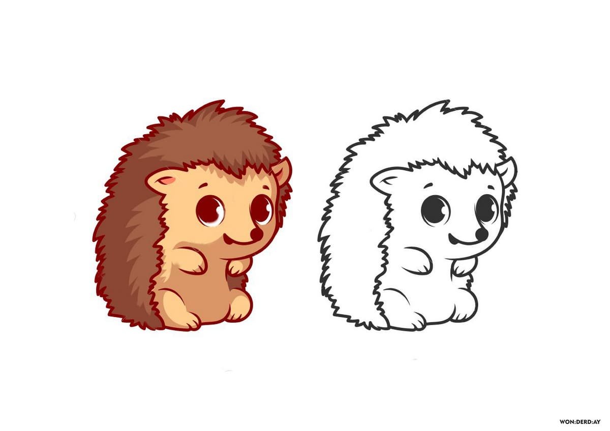 Ёжик раскраска для детей