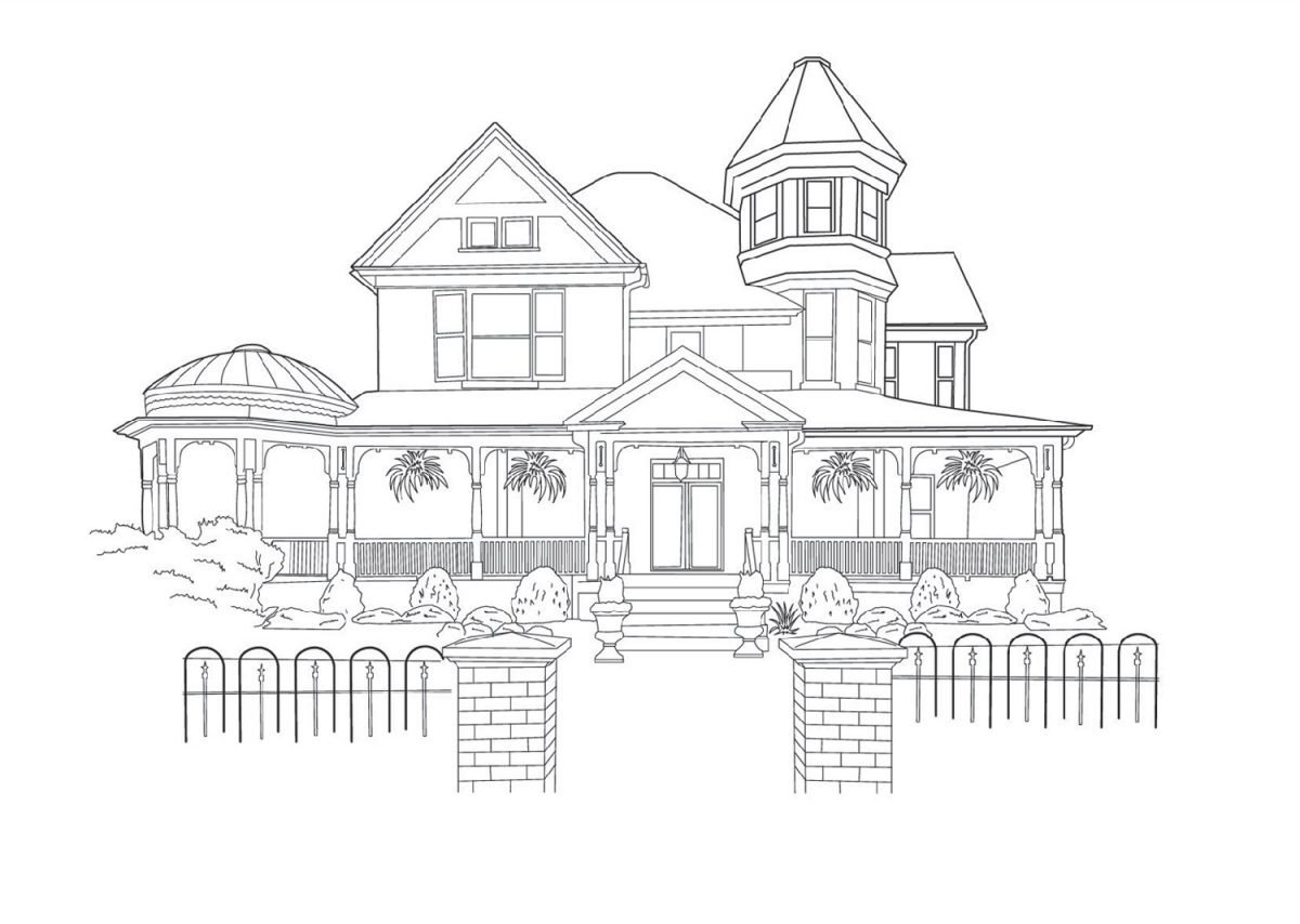 Современный дом раскраска