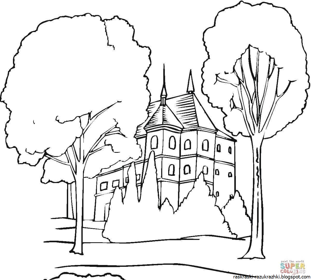 Городской пейзаж раскраска