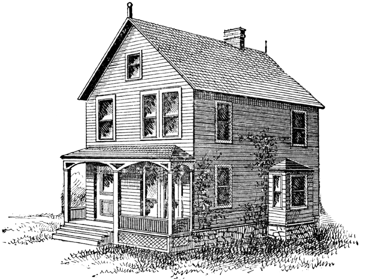 Домик карандашом