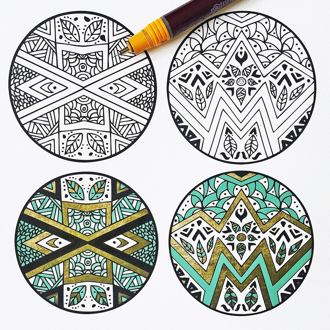 Индийский орнамент Лотос Мандала