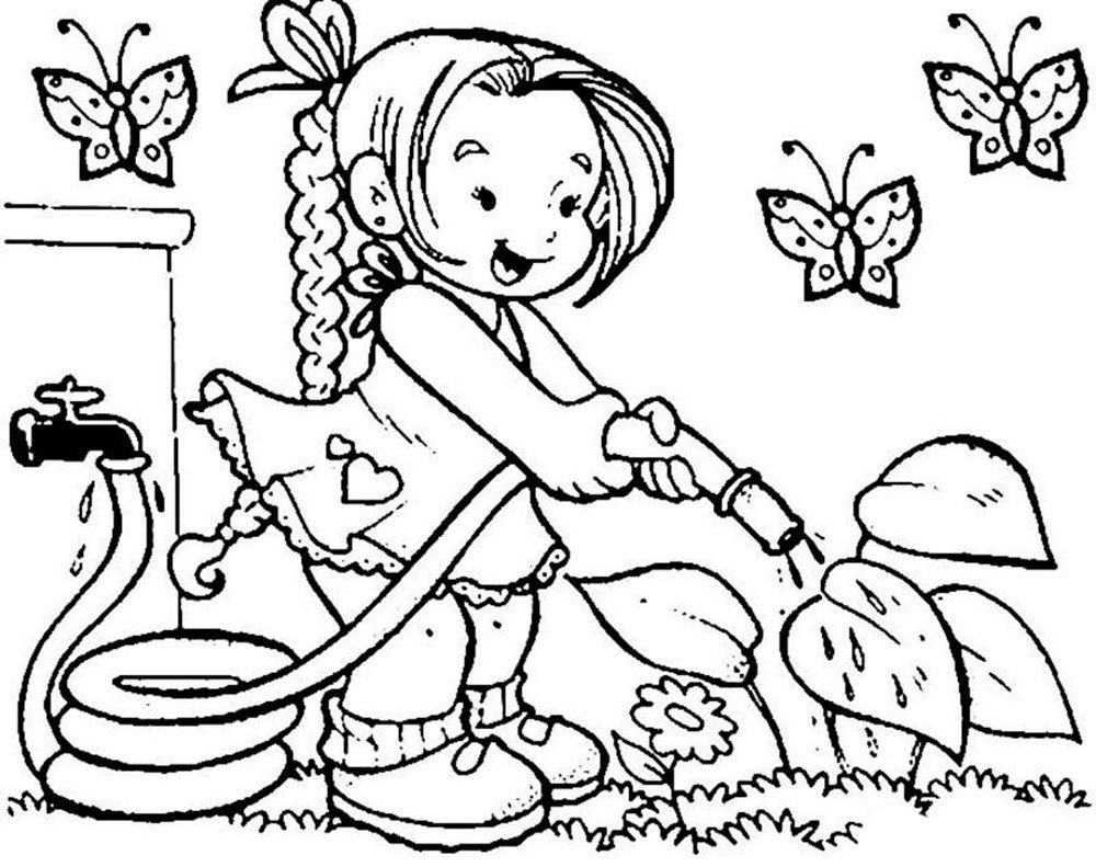 Садовник раскраска для детей