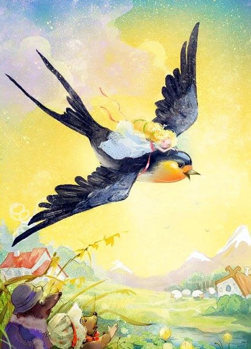 Живопись птицы в полете