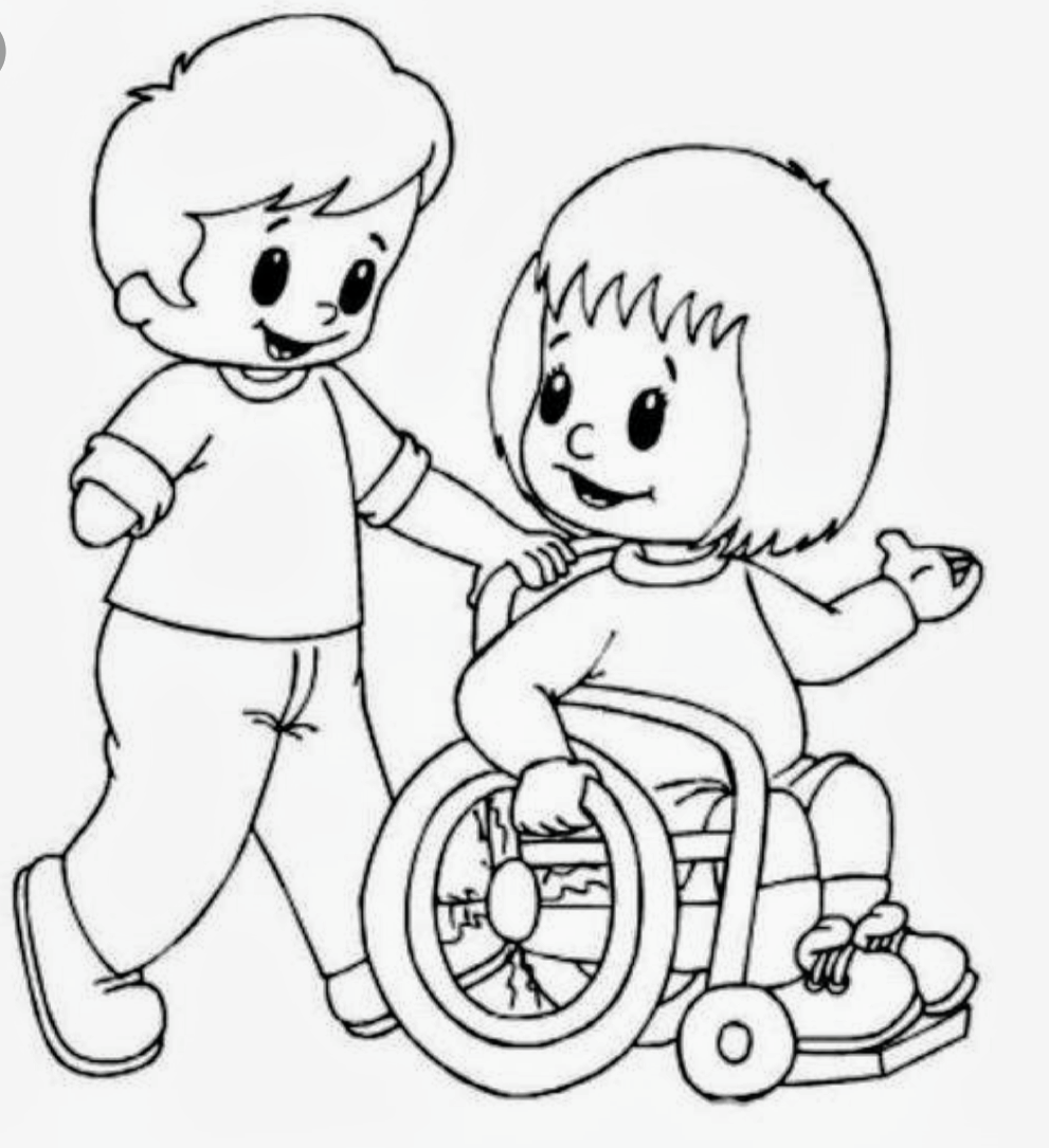 Дети инвалиды раскраска