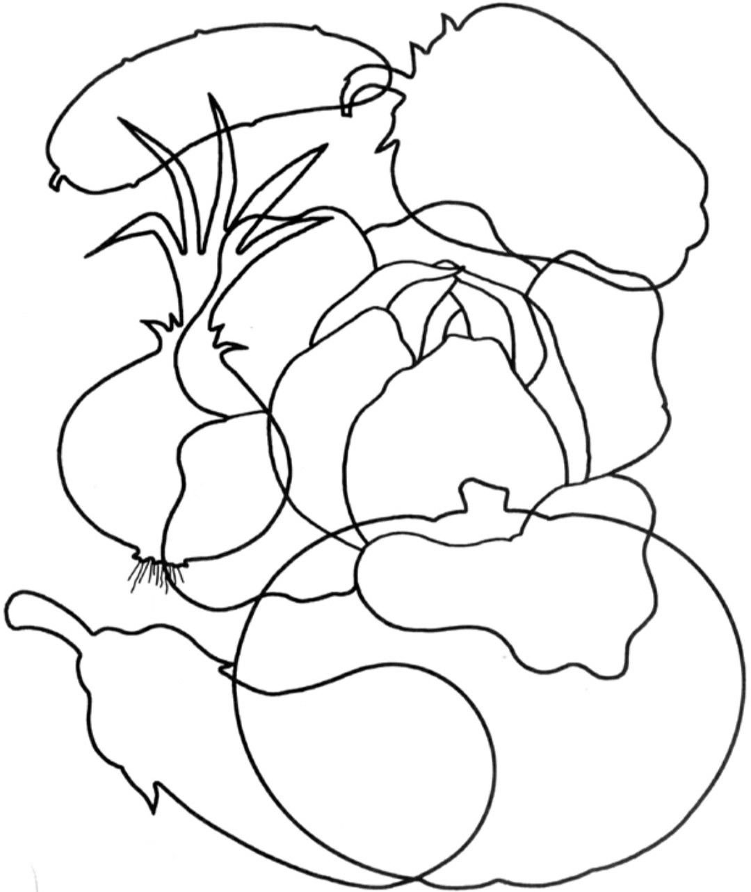 Овощи наложенные контуры