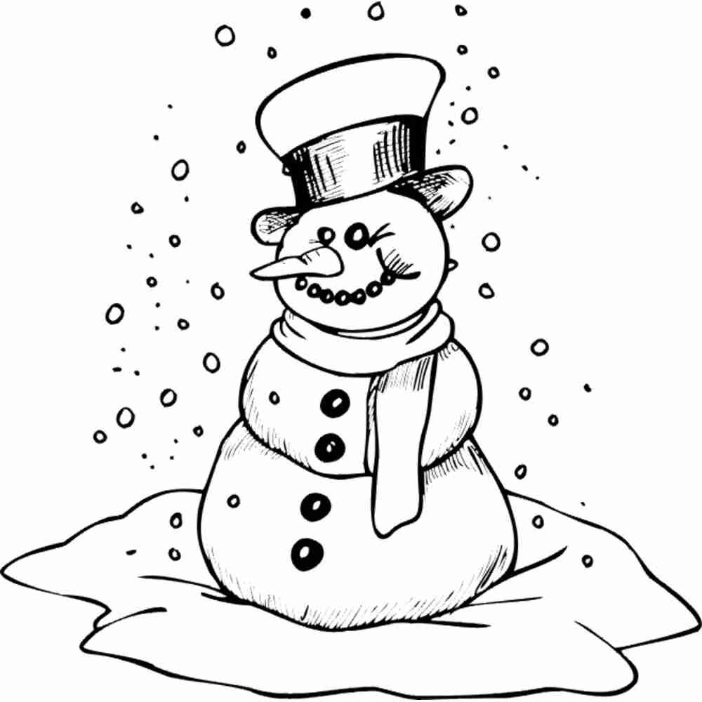 Снеговик раскраска