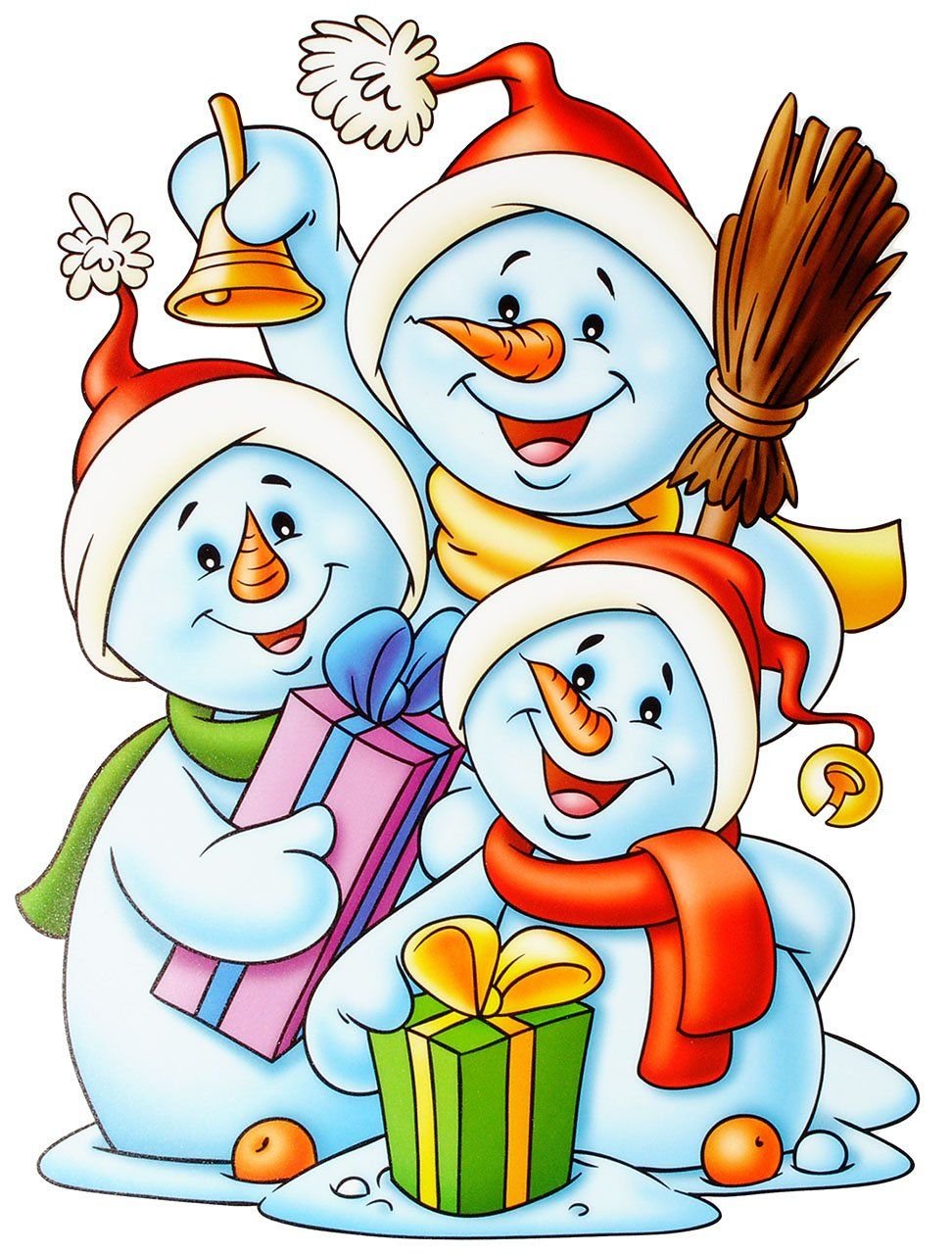 Новогодний Снеговик раскраска