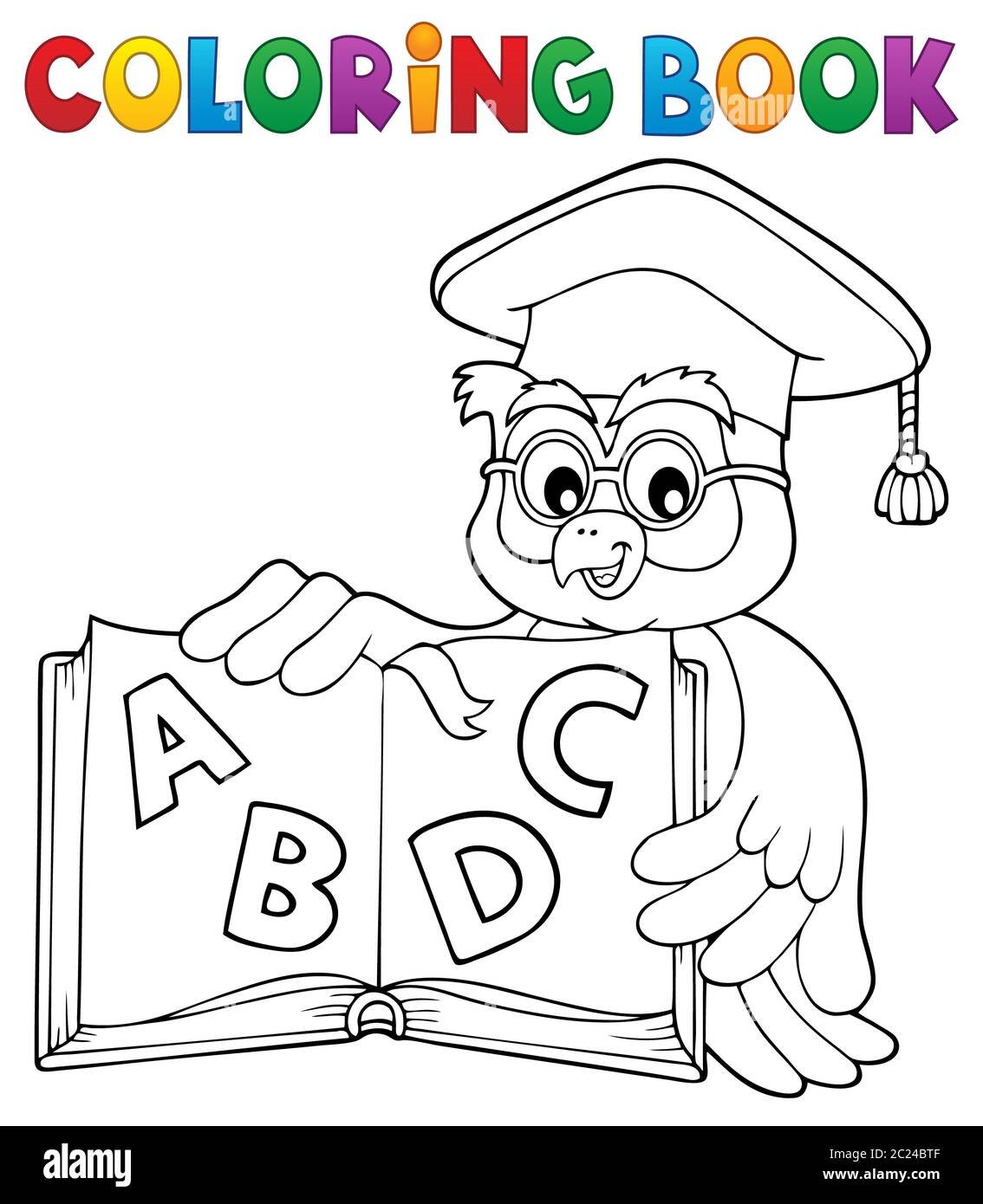 Раскраска умная Сова с книгой