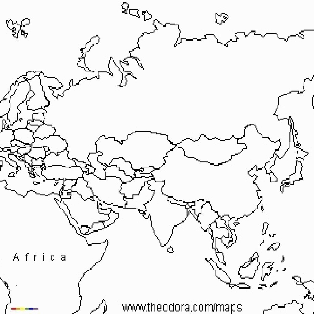 Политическая контурная карта Евразии